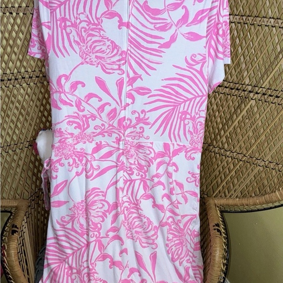 Lilly Pulitzer Pink Tropical Mini Romper Dress - Picture 4 of 4